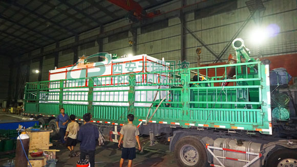 Drilling mud tank, mud desander, centrifugal pump for HDD client