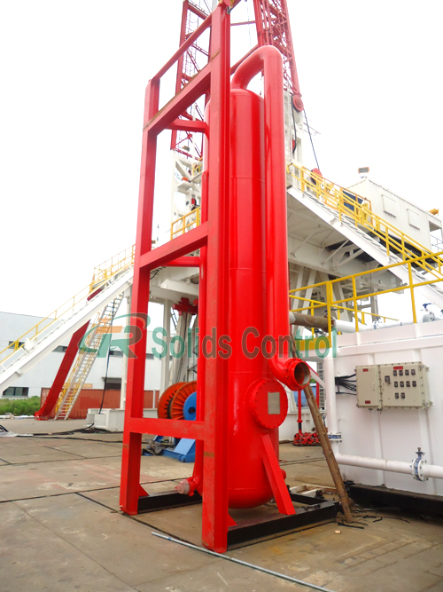 Oilfield poor bog degasser, high performance mud gas separator